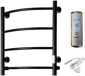 Полотенцесушитель электрический лесенка Тругор Пэк сп 5 60х50 черный матовый ВГП Полотенцесушитель электрический лесенка Тругор Пэк сп 5 60х50 черный матовый ВГП, 3