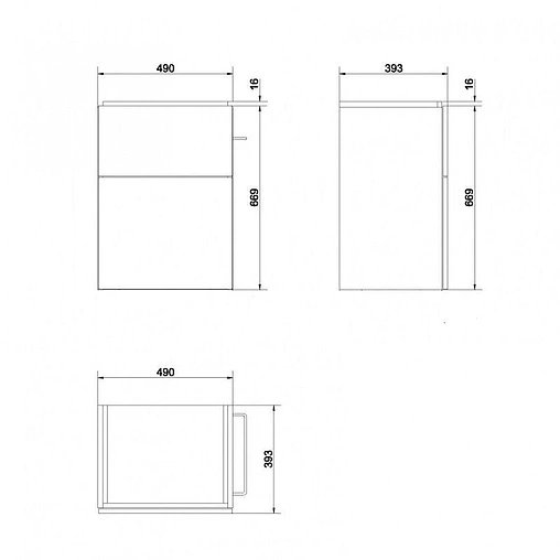 Тумба-умывальник Cersanit Smart 50 белый/ясень B-SU-SMA-CO50/Wh+