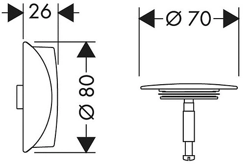 Внешняя монтажная часть сифона для ванны Hansgrohe Flexaplus чёрный матовый 58185670