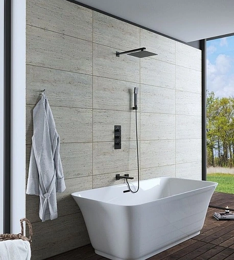 Душевая система с термостатом для ванны Timo Petruma чёрный матовый SX-5049/03SM