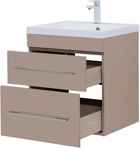 Тумба-умывальник подвесная Aquanet Верона 60 капучино 00304536+00281220