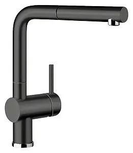 Смеситель для кухни с выдвижным изливом Blanco Linus-S керамика чёрный 516708 Смеситель для кухни с выдвижным изливом Blanco Linus-S керамика чёрный 516708, 1