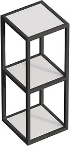 Полка двухъярусная Cezares Cadro 30х80 чёрный матовый/белый CADRO-30/30/80-2C-SO-MET-ST, 1