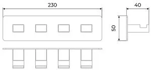 Планка с 4-мя крючками Timo Selene золото матовое 17015/17 Планка с 4-мя крючками Timo Selene золото матовое 17015/17, 2