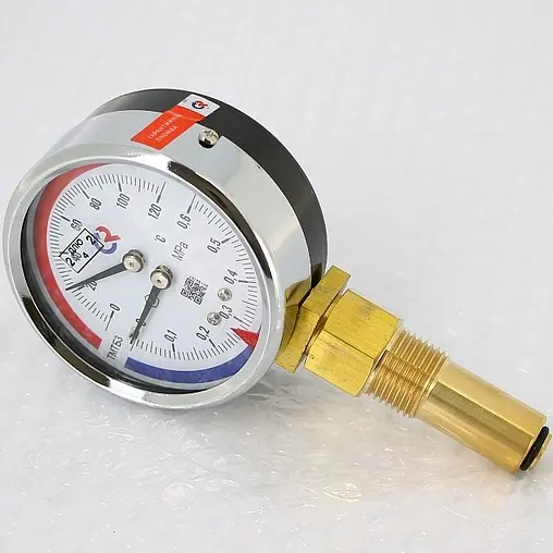 Термоманометр радиальный Росма ТМТБ-31Р.1 80мм 6 бар 120°С гильза 46мм ½&quot; 00000002329