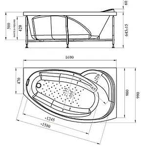 Ванна акриловая Radomir София 169х99 R 2-01-0-2-1-223 Ванна акриловая Radomir София 169х99 R 2-01-0-2-1-223, 2