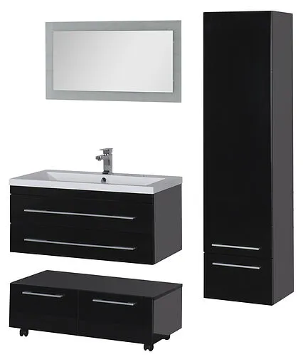 Шкаф-пенал подвесной Aquanet Нота 40 R чёрный 00168883