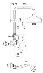 Душевая система со смесителем для ванны Fiore Margot бронза/белый 26ZZ0615 Душевая система со смесителем для ванны Fiore Margot бронза/белый 26ZZ0615, 2