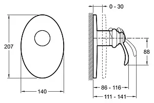 Смеситель для душа скрытого монтажа Jacob Delafon Fairfax хром E98710-CP Смеситель для душа скрытого монтажа Jacob Delafon Fairfax хром E98710-CP, 2