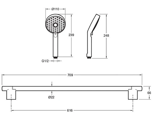 Комплект для ванны 3 в 1 Jacob Delafon Oscar чёрный матовый E29845RU-BL