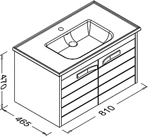 Тумба-умывальник подвесная ISVEA Aristo 80 белый 21RSS001081I Тумба-умывальник подвесная ISVEA Aristo 80 белый 21RSS001081I, 2