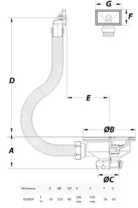 Выпуск с корзиной для мойки с прямоугольным переливом JIMTEN S-237 полированная сталь 014059 Выпуск с корзиной для мойки с прямоугольным переливом JIMTEN S-237 полированная сталь 014059, 2
