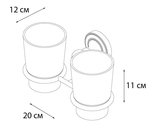 Стакан двойной Fixsen Antik бронза/белый FX-61107
