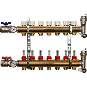 Группа коллекторная с расходомерами 7 отводов 1&quot;в/в x ¾&quot;ек Stout SMB 0473 000007, 1