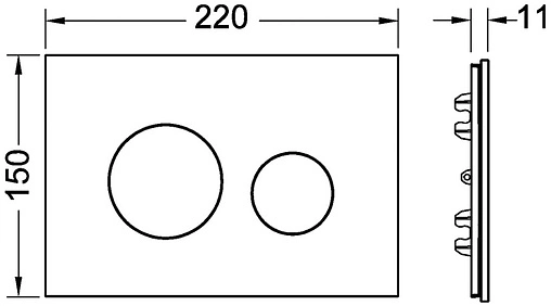 Клавиша смыва для унитаза TECEloop Modular кнопки/черный глянцевый, стекло на выбор