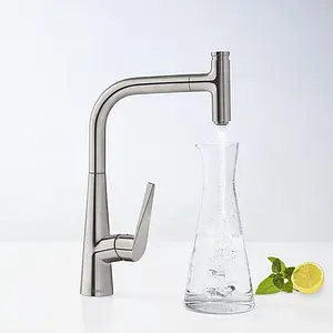 Смеситель для кухни с выдвижным изливом Hansgrohe Talis Select M51 300 1jet под сталь 72821800, 5