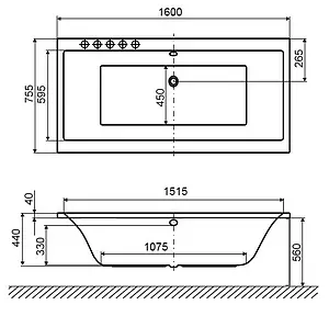 Ванна акриловая Excellent Pryzmat 160x75 WAEX.PRY16WH Ванна акриловая Excellent Pryzmat 160x75 WAEX.PRY16WH, 3