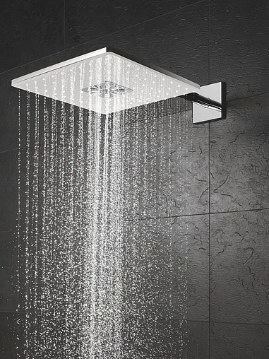 Лейка верхнего душа с настенным креплением Grohe Rainshower SmartActive Cube белый/хром 26479LS0