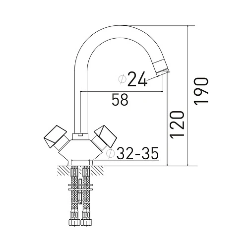 Смеситель для раковины Gross Aqua Forma хром 6015084C-086022 Смеситель для раковины Gross Aqua Forma хром 6015084C-086022