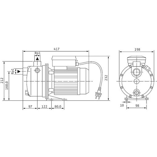 Насос самовсасывающий Wilo Jet WJ-204-X-EM 4143999