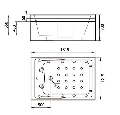 Ванна акриловая с гидромассажем Gemy 181x121 R G9061 new K R
