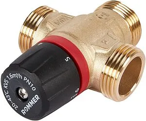 Трехходовой термостатический смесительный клапан 1" +20...+43°С Kvs 1.6 Rommer RVM-0131-164325 Трехходовой термостатический смесительный клапан 1" +20...+43°С Kvs 1.6 Rommer RVM-0131-164325, 4