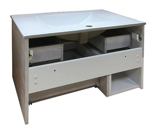Тумба-умывальник подвесная Comforty Турин 75 дуб бежевый/белый 00004144200CF
