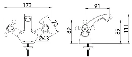 Смеситель для раковины Milardo Duplex хром DUPSB01M01