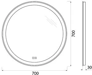Зеркало с подсветкой BelBagno 70x70 с подогревом SPC-RNG-700-LED-TCH-WARM Зеркало с подсветкой BelBagno 70x70 с подогревом SPC-RNG-700-LED-TCH-WARM, 2