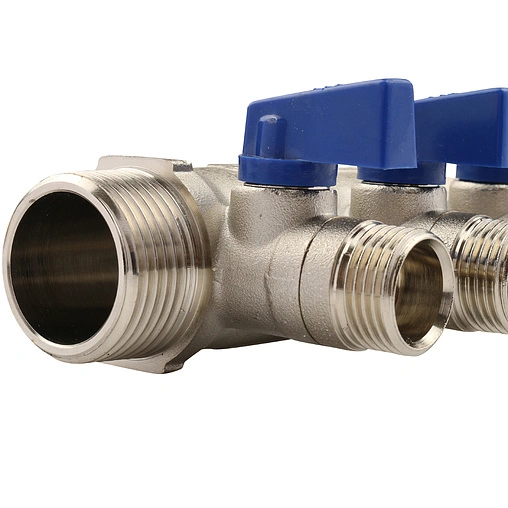 Коллектор запорный проходной 3 отвода 1&quot;в/н x ½&quot;к Tiemme NINO 1820007