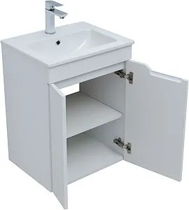 Тумба-умывальник Aquanet Практика 50 белый матовый 00330451+44050, 4