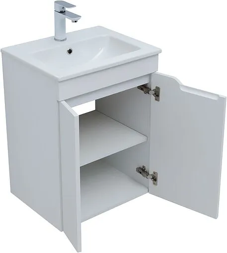 Тумба-умывальник Aquanet Практика 50 белый матовый 00330451+44050