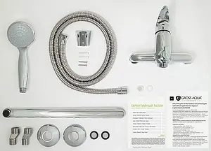 Смеситель для ванны с длинным изливом Gross Aqua Basic хром 7211257C-35F Смеситель для ванны с длинным изливом Gross Aqua Basic хром 7211257C-35F, 3