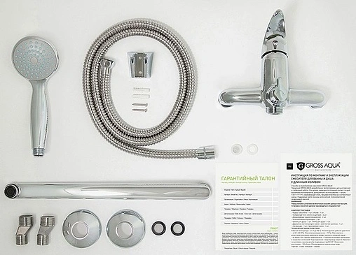 Смеситель для ванны с длинным изливом Gross Aqua Basic хром 7211257C-35F Смеситель для ванны с длинным изливом Gross Aqua Basic хром 7211257C-35F