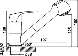 Смеситель для кухни с выдвижным изливом Rossinka хром D40-25 Смеситель для кухни с выдвижным изливом Rossinka хром D40-25, 2