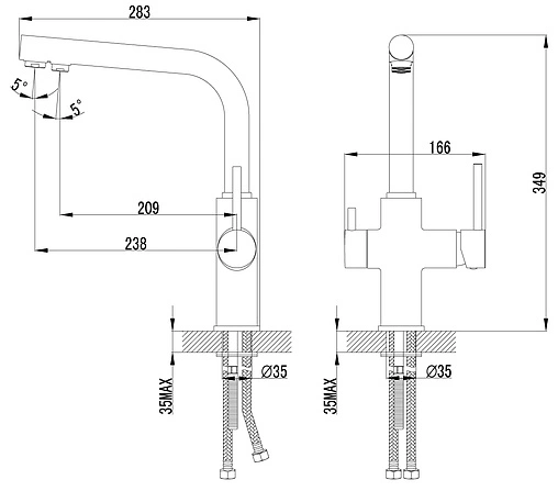Смеситель для кухни с подключением к фильтру Lemark Comfort хром LM3060C
