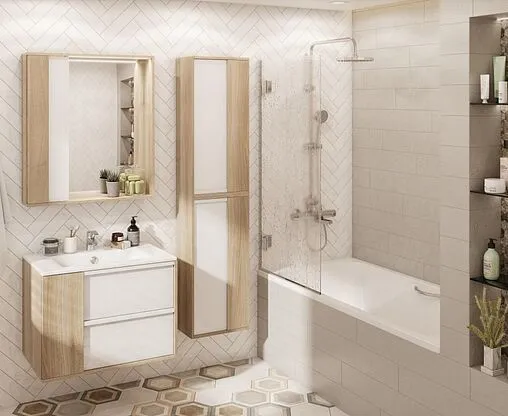 Шкаф Aquaton Бостон 41 дуб эврика/белый 1A239903BN010