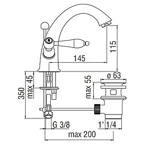 Смеситель для раковины Nobili Antica бронза/белый AT31118/6BR Смеситель для раковины Nobili Antica бронза/белый AT31118/6BR, 2