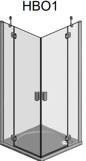 Душевое ограждение 1200x1200мм прозрачное стекло Roltechnik Hitech Line HBO1+HBO1/1200*1200 284-1200000-06-02+284-1200000-06-02