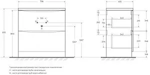 Тумба-умывальник подвесная BelBagno ACQUA 80 Bianco Lucido ACQUA-800-2C-PIA-BL+ Тумба-умывальник подвесная BelBagno ACQUA 80 Bianco Lucido ACQUA-800-2C-PIA-BL+, 2
