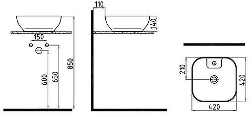 Раковина Bien Motto 42 белый MTLG04201FD1W5000 Раковина Bien Motto 42 белый MTLG04201FD1W5000