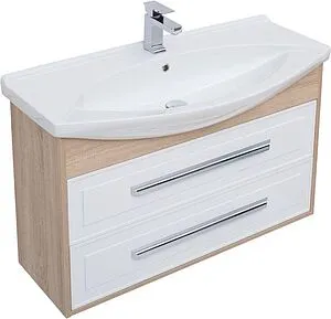 Тумба-умывальник Aquanet Остин 105 белый/дуб сонома 00252676+00184263, 1