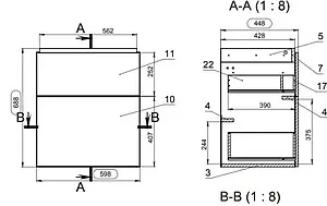 Тумба-умывальник Cersanit Smart 60 белый/ясень B-SU-SMA-CO60/Wh+, 2