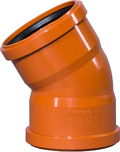 Отвод двухраструбный наружный D=110мм Угол 30° Ostendorf KGBD 2M 228075 Отвод двухраструбный наружный D=110мм Угол 30° Ostendorf KGBD 2M 228075, 1