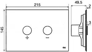 Клавиша смыва для унитаза OLI Blink 093399 хром матовый Клавиша смыва для унитаза OLI Blink 093399 хром матовый, 2