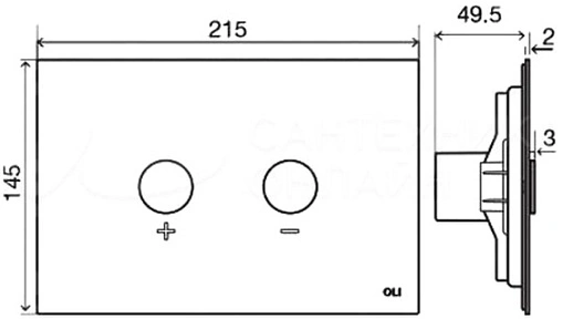 Клавиша смыва для унитаза OLI Blink 093399 хром матовый