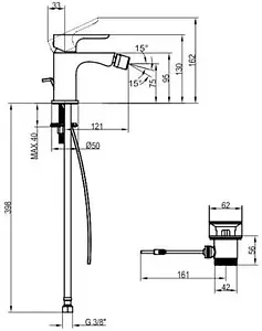 Смеситель для биде Villeroy&Boch O.novo хром TVB10420111061 Смеситель для биде Villeroy&Boch O.novo хром TVB10420111061, 2