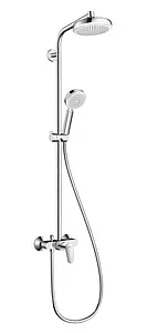 Душевая система со смесителем для душа Hansgrohe Crometta 160 1jet хром/белый 27266400 Душевая система со смесителем для душа Hansgrohe Crometta 160 1jet хром/белый 27266400, 1