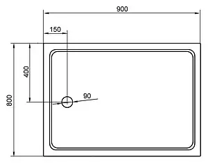 Поддон для душа Cezares Tray TRAY-A-AH-90/80-15-W Поддон для душа Cezares Tray TRAY-A-AH-90/80-15-W, 3