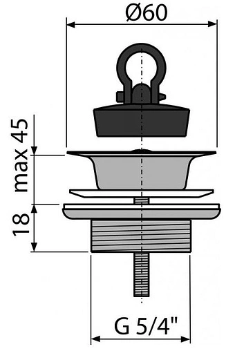 Выпуск для раковины с решеткой и пробкой AlcaPlast хром A439
